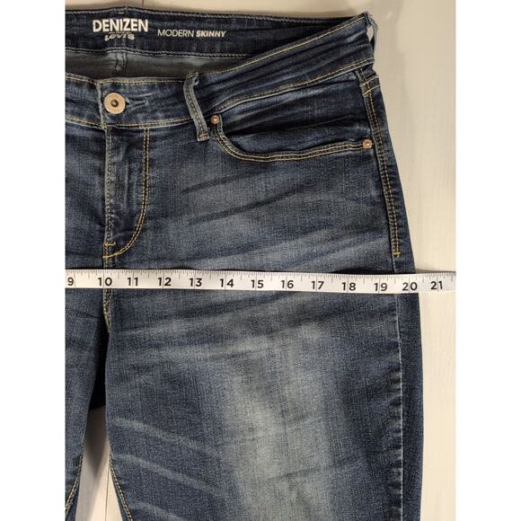 Levi's Denizen Womens Modern Skinny Jeans Blue Dark Wash Mid Rise Denim Size 34W - Picture 7 of 11